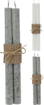 DINERKAARS SET 2 STUKS D2 H25CM 2 ASSORTIE KLEUR ''MARMER''