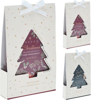 GEURZAKJES KERSTBOOM 9X14CM 2 ASSORTIE