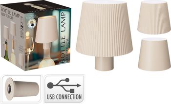 FLESSEN LAMP 10X8CM SAND 2 ASSORTIE USB OPLAADBAAR/ DIMBAAR