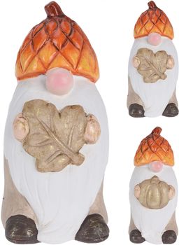 GNOME MET EIKELHOED TERRACOTTA 5X5,5X10,5CM 2 ASSORTIE