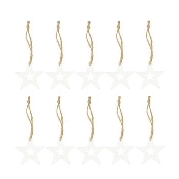 Bundle star poplar wood 7x0.8x7cm 10pc FSC 100% White