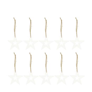 Bundle star poplar wood 10x0.8x10cm 10pc FSC 100% White