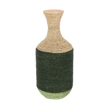 Vase seagrass / bamboo 23x23x55cm Natural/Gold