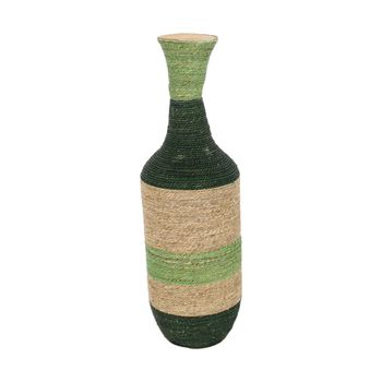 Vase seagrass / bamboo 22x22x70cm Natural/Green