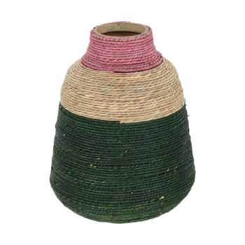 Vase seagrass / bamboo 25x25x33cm Mixed colors