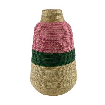 Vase seagrass / bamboo 25x25x42cm Mixed colors