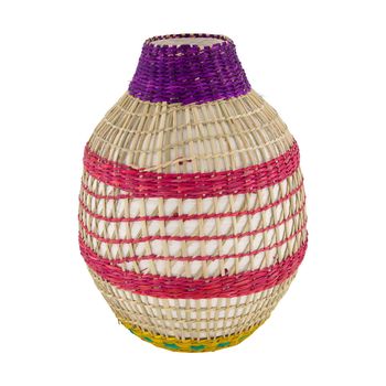 Vase seagrass / bamboo 25x25x33.5cm Multi colors