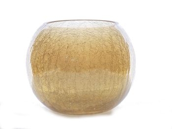 Teelichtglas Ø20x16 Crackle Gold