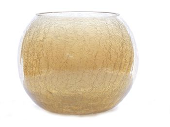 Tealight glass Ø22x17 Crackle Gold
