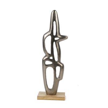 Aluminium Skulptur ''Organic'' Nickel antik 11x4x48cm auf m