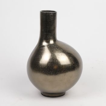Ausgießer Vase Aluminium Antik Nickel 19x19x26cm