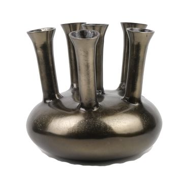Trompete Vase Aluminium Antik Nickel 33x33x30cm
