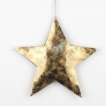 Star Metal Hanging Brass Gold 15x15cm 