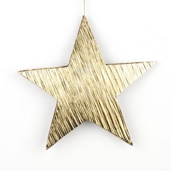 Star Metal Hanging Stipes Gold 10x10cm