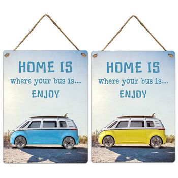 Wall Hanger Metal Home is Bus 30x40cm Mix/2
