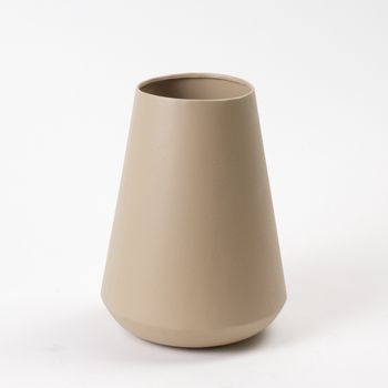 Vase Metal Taupe Texture Ø16x23cm