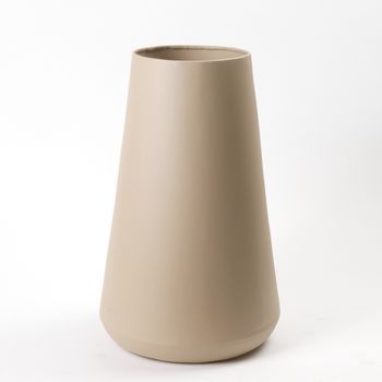 Vase Metal Taupe Texture Ø23x45cm