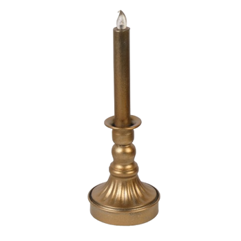 Candleholder LED  Ø9,5x28cm Gold