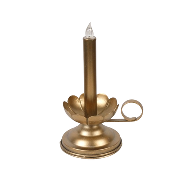 Candleholder LED  Ø11x22cm Gold