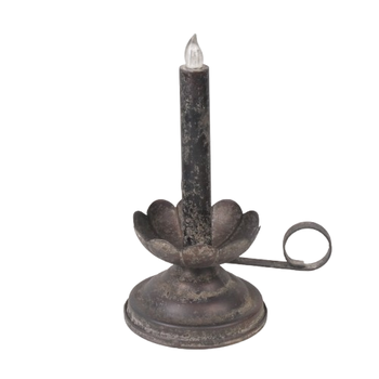 Candleholder LED  Ø11x22cm Antique Black