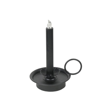 Candleholder LED  Ø12,5x21cm Black Matte