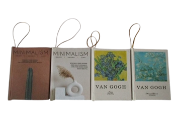 Books Hanging 9,5x7cm Minimalism/Van Gogh Mix