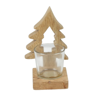 Tealight Tree Mangowood H15cm