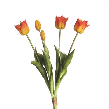 Real Touch Tulip Bundle x5 L45cm Orange