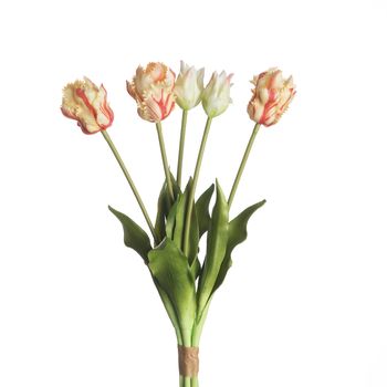 Real Touch Parrot Tulip x5 L40cm White/Red