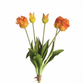 Real Touch Parrot Tulip x5 L40cm Orange