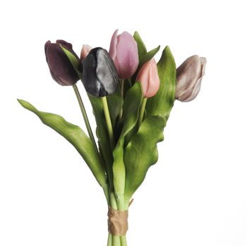 Real Touch Tulip Bundle x7 L31cm Mix Mauve