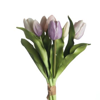 Real Touch Tulip Bundle x7 L31cm Mix Lilac