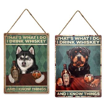 Wall Hanger 30x40cm Metal Whiskey  2 assortie