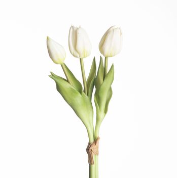 Real Touch Tulip Bundle x3 L30cm White