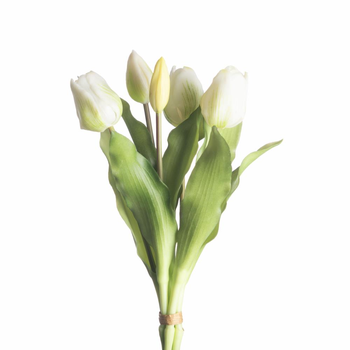 Real Touch Tulip Bundle x5 L31cm White