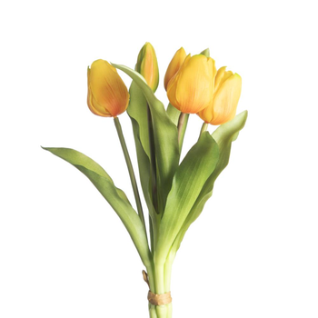 Real Touch Tulip Bundle x5 L31cm Yellow