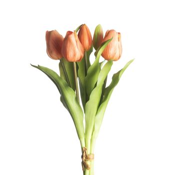 Real Touch Tulip Bundle x5 L31cm Peach