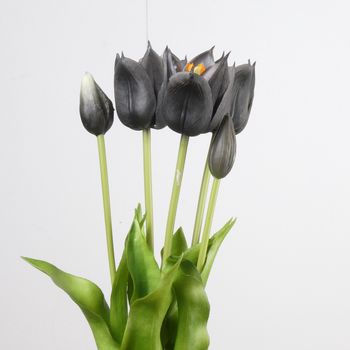 Real Touch Tulpe Bundle x5 L45cm Schwarz