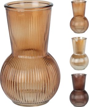 VAAS GLAS BOUTIQUE D11,5 H20CM 3 ASSORTIE KLEUR