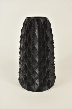 Stekelvaas zwart, 3d geprint D15 H24,5cm