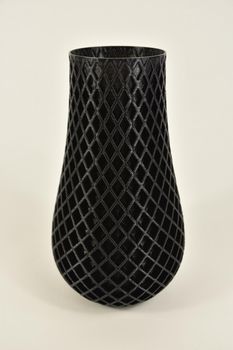 Diamant Vase schwarz, 3d gedruckt D14 H24cm
