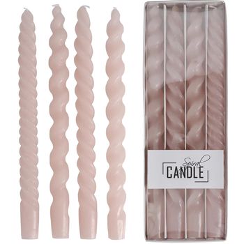 Drip Dinner Candle Spiral Wax Pink 10.2x2.7x31cm BOX/4