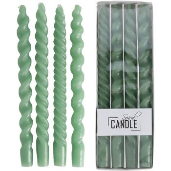 Drip Dinner Candle Spiral Wax Green 10.2x2.7x31cm BOX/4