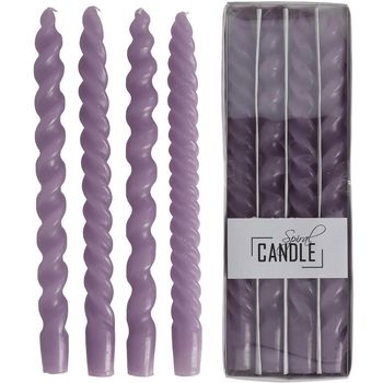Drip Dinner Candle Spiral Wax Purple 10.2x2.7x31cm BOX/4