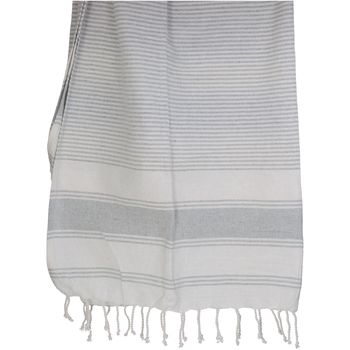Hammam Towel Stripe Cotton Grey 100x180cm