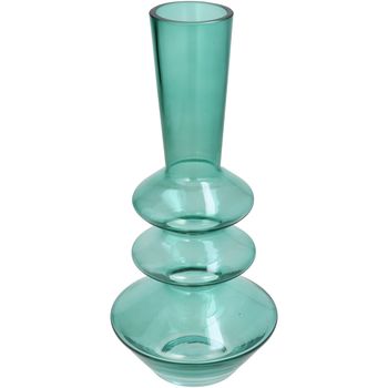 Vase Glass Green 14x14x30.5cm