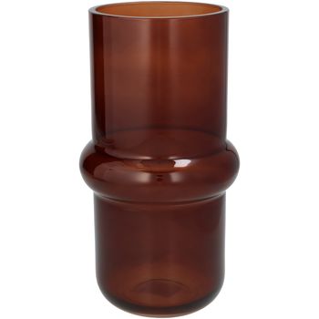 Vase Glass Brown 13x13x25cm