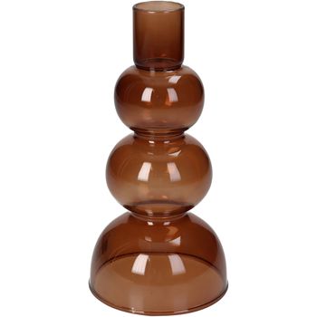 Vase Glass Brown 8x8x16cm