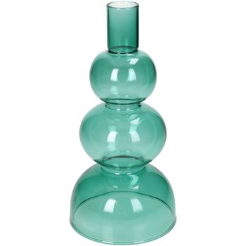 Vase Glass Green 10x10x20.5cm