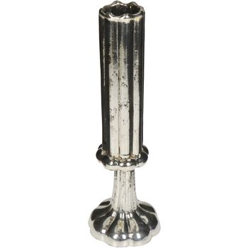 Vase Flöte Glas Silber 9x9x26.5cm